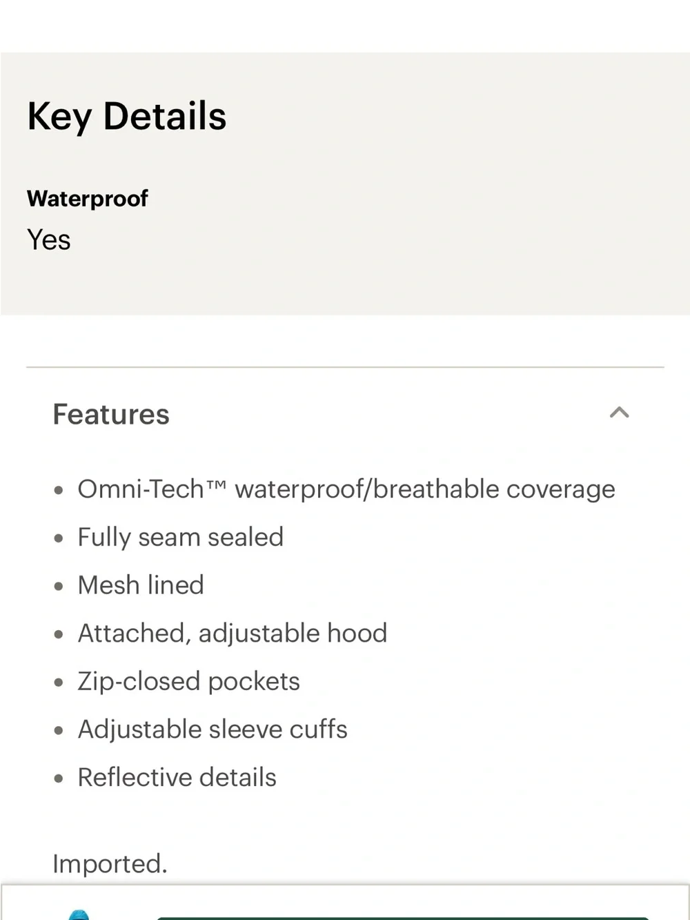 COLUMBIA Watertight II rain jacket